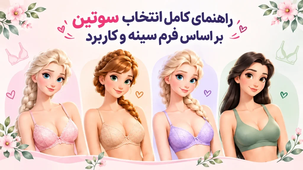 راهنمای کامل انتخاب سوتین بر اساس فرم سینه