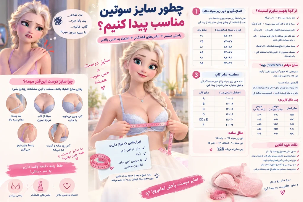 چطور سایز سوتین مناسب خودمون رو پیدا کنیم